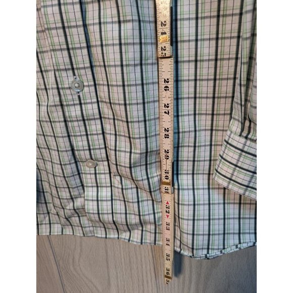 Duluth Trading Mens Shirt Magnaready Buttons Wrinkle Fighter Green Plaid XL T - Picture 6 of 6